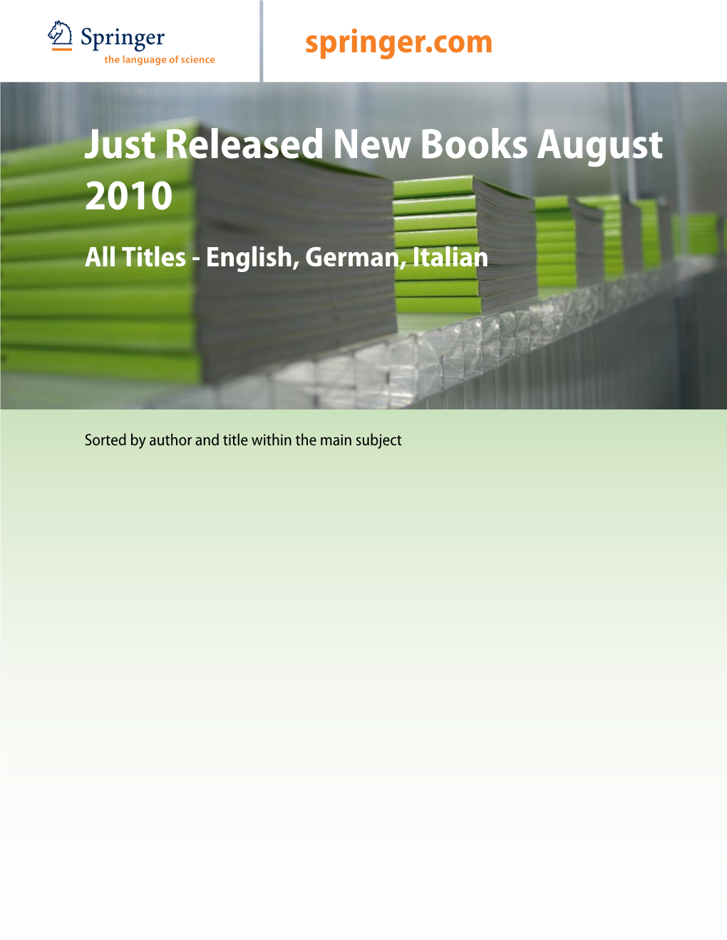 ABCD Just Released New Books August 2010