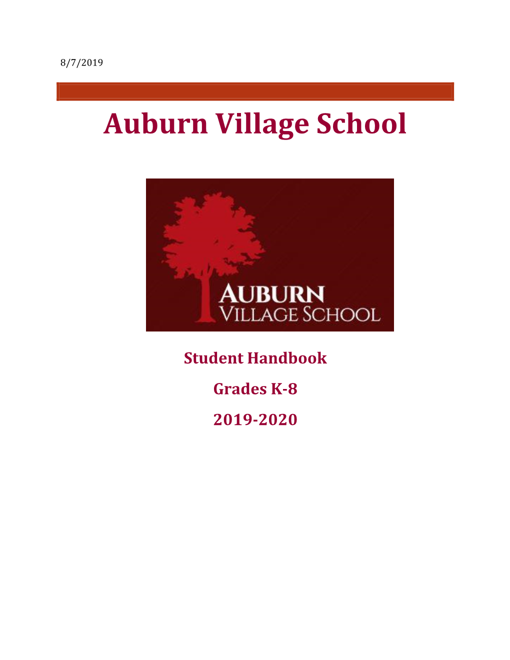 Mission Statement of the Auburn Village School