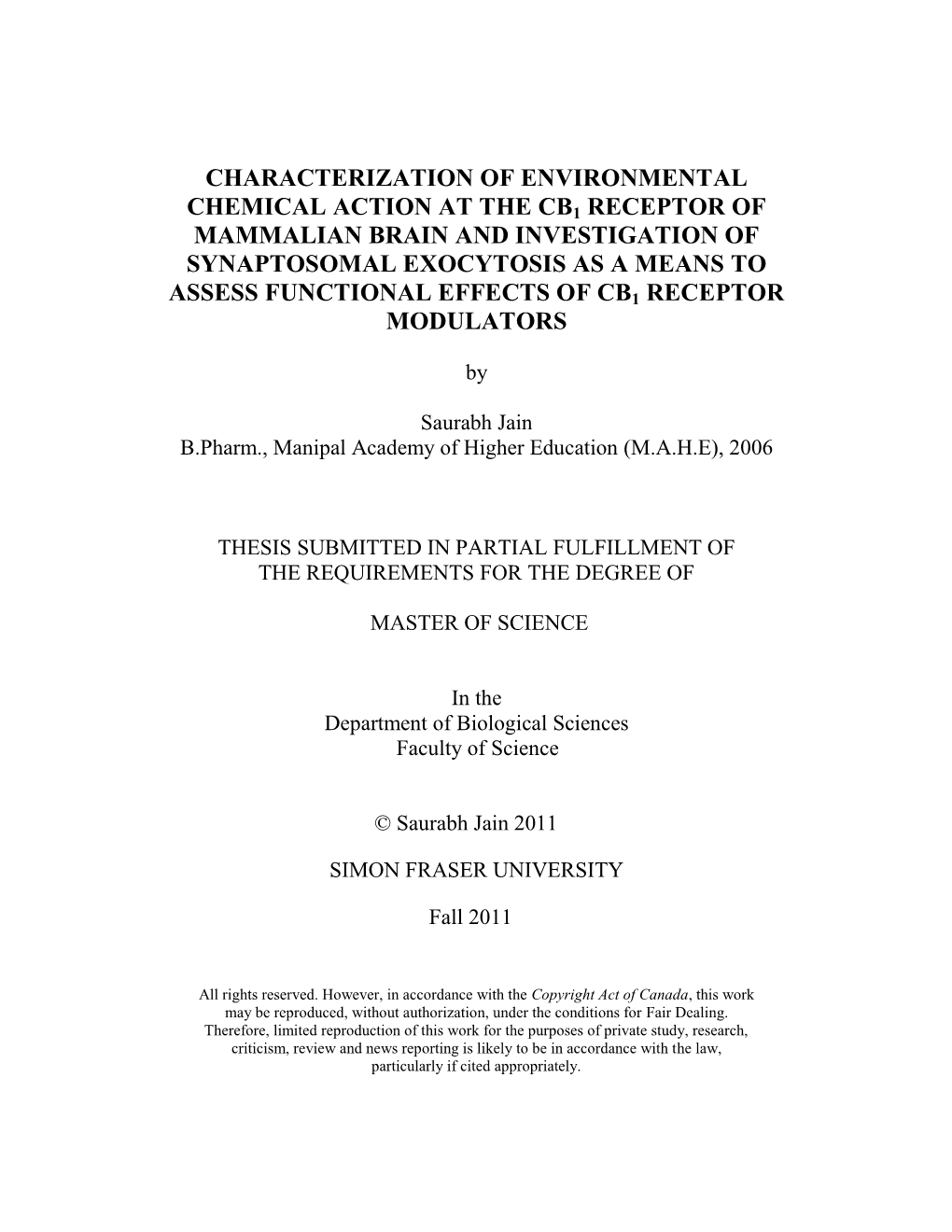 Characterization of Environmental Chemical