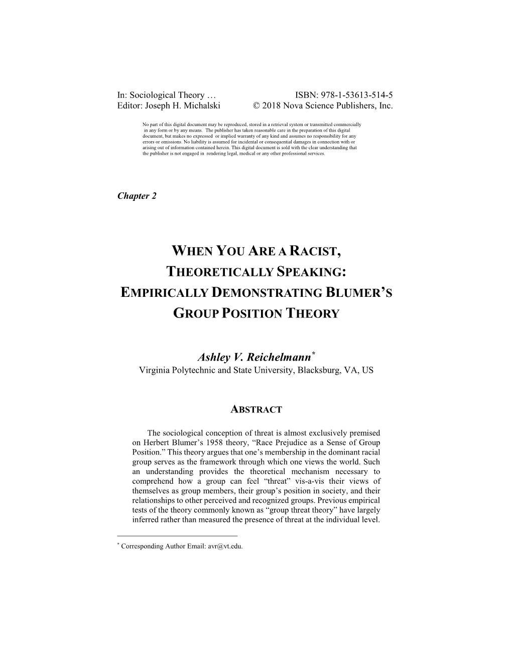 Empirically Demonstrating Blumer's Group Position Theory