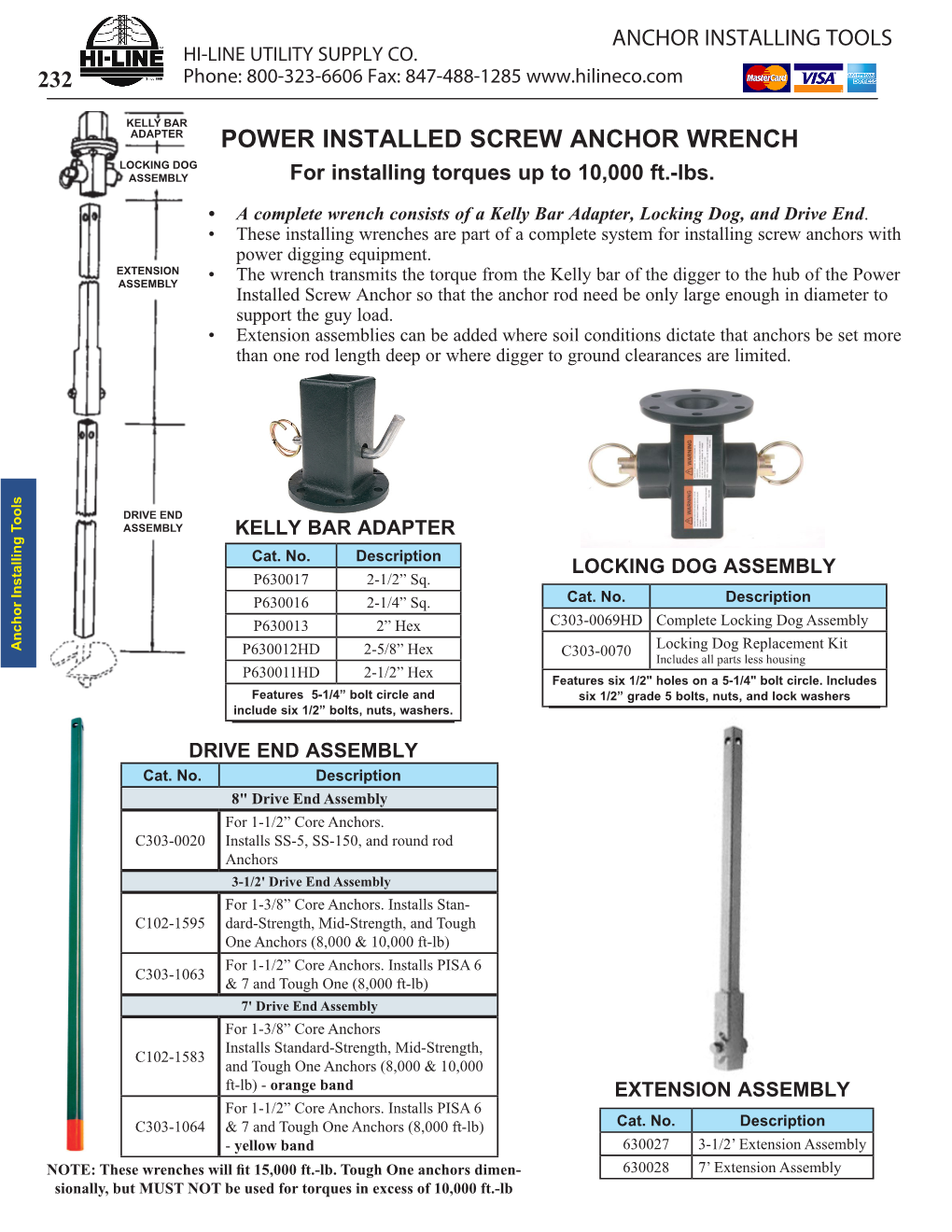 POWER INSTALLED SCREW ANCHOR WRENCH LOCKING DOG ASSEMBLY for Installing Torques up to 10,000 Ft.-Lbs