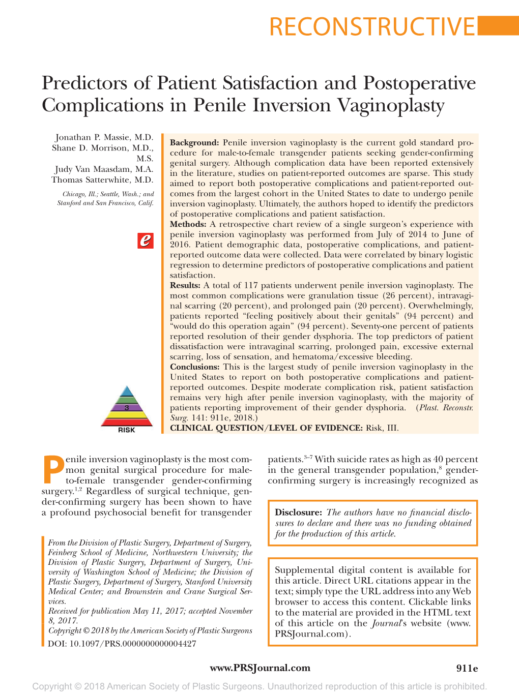 Predictors of Patient Satisfaction and Post-Operative