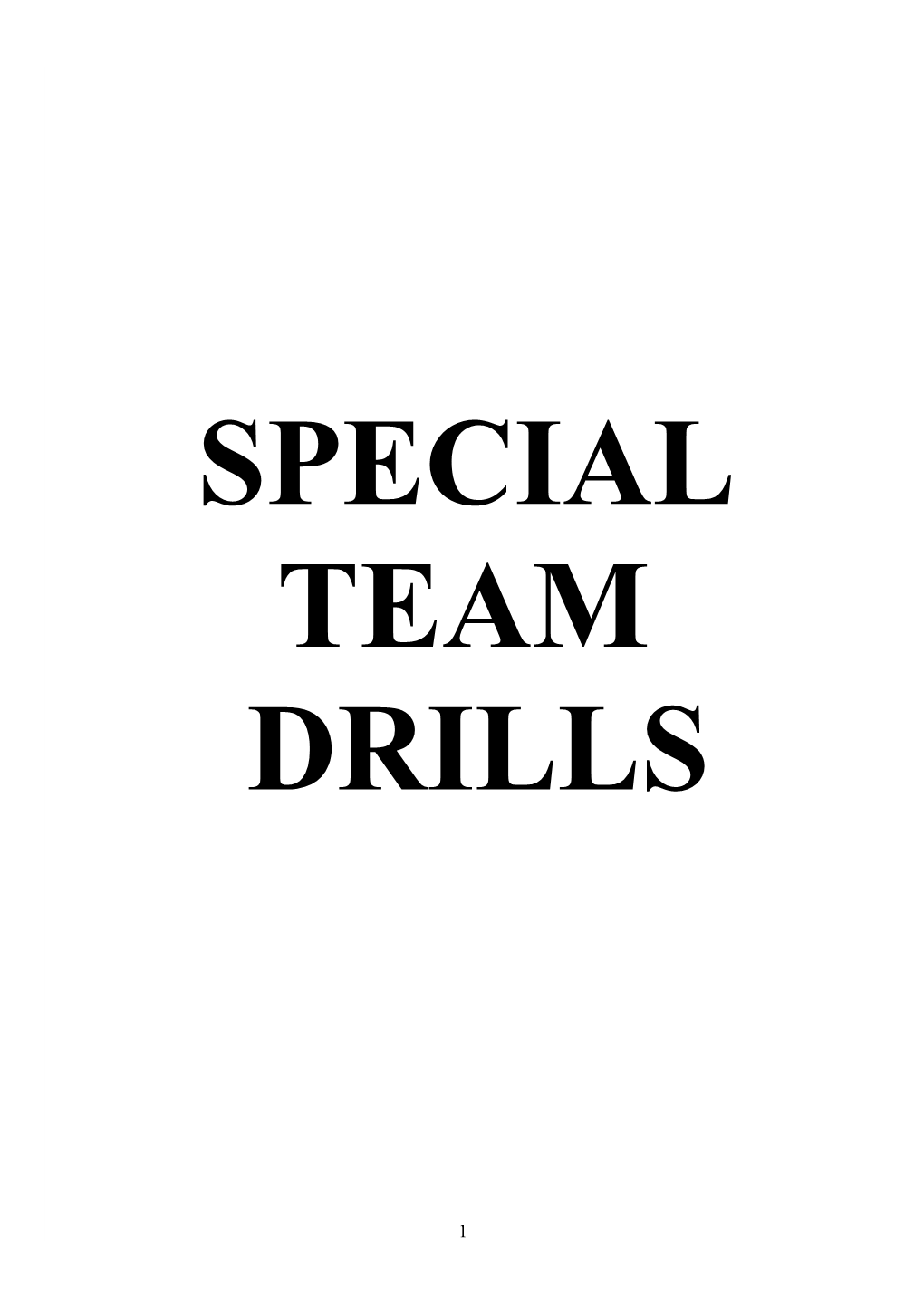 Special Team Drills