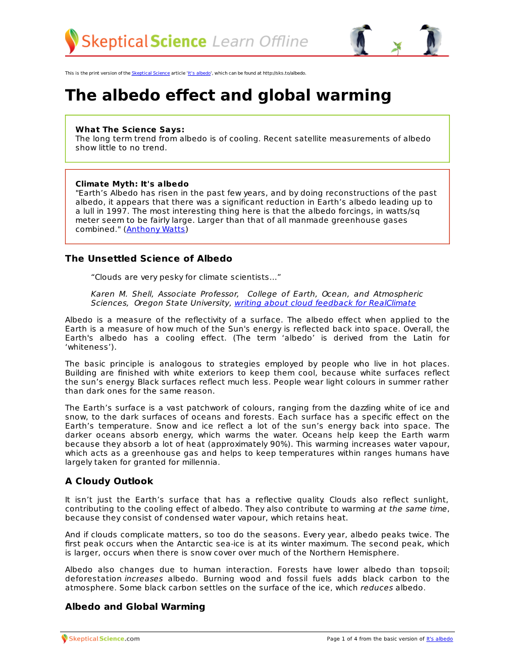 The Albedo Effect and Global Warming