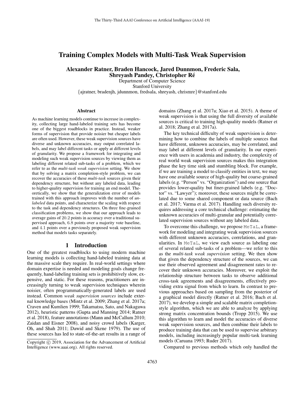 Training Complex Models with Multi-Task Weak Supervision