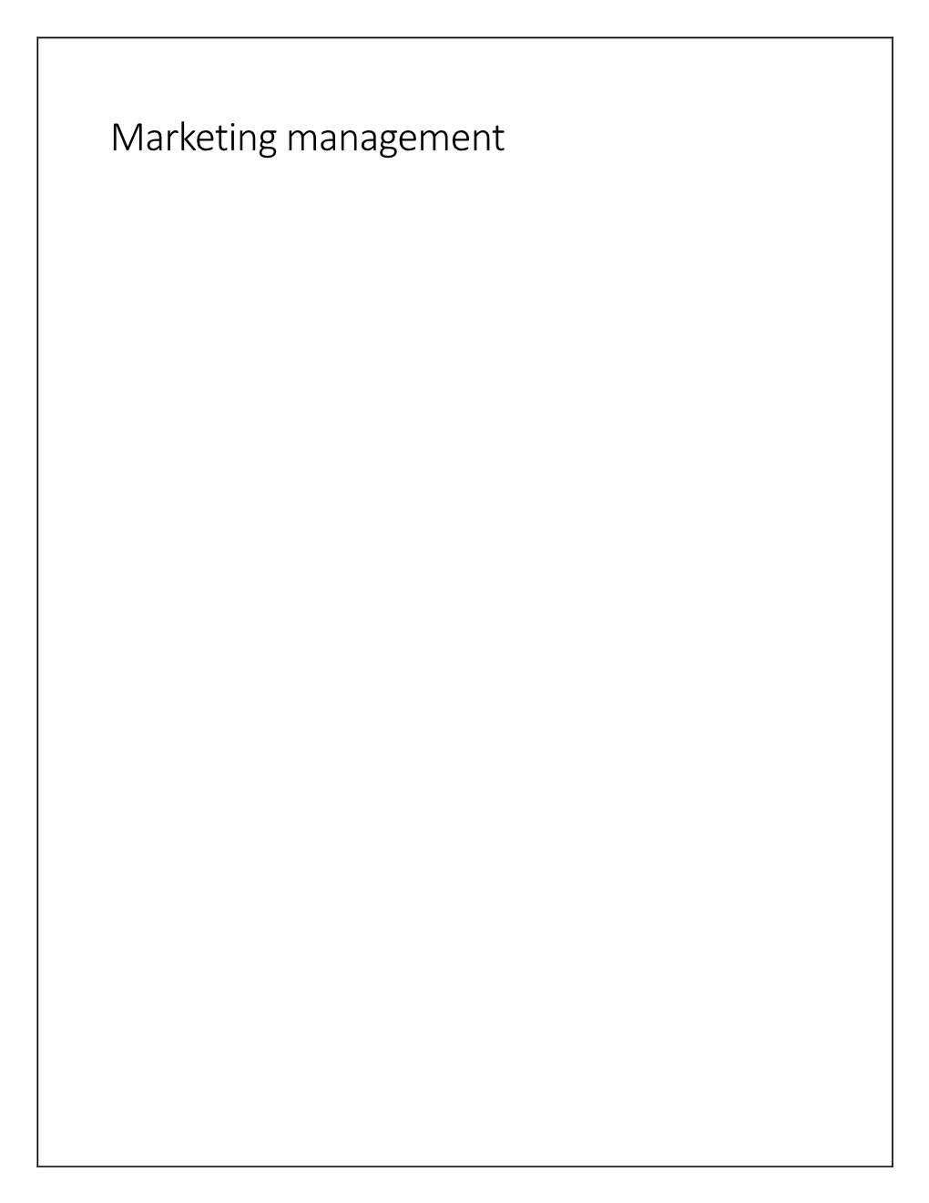 Marketing Management