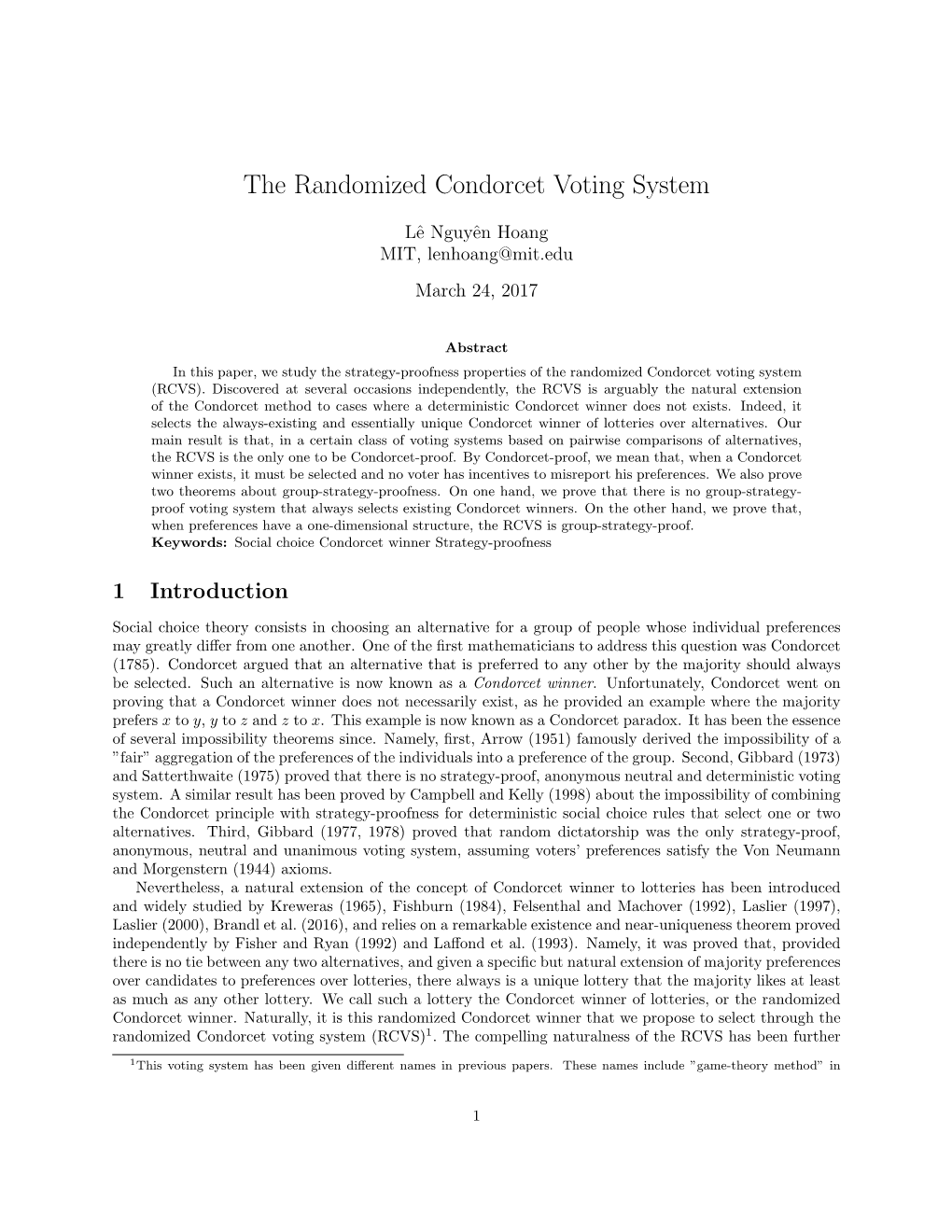 The Randomized Condorcet Voting System