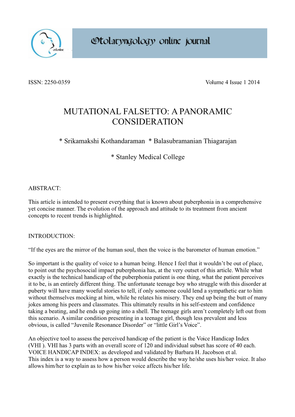 Mutational Falsetto: a Panoramic Consideration