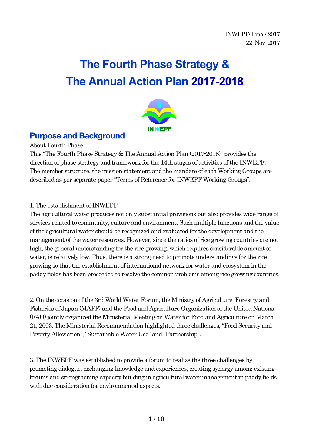 The Fourth Phase Strategy & the Annual Action Plan 2017-2018