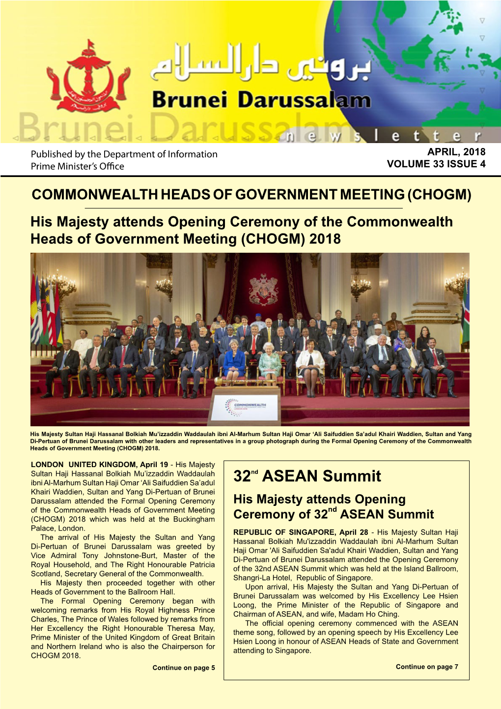 32Nd ASEAN Summit Which Was Held at the Island Ballroom, Scotland, Secretary General of the Commonwealth