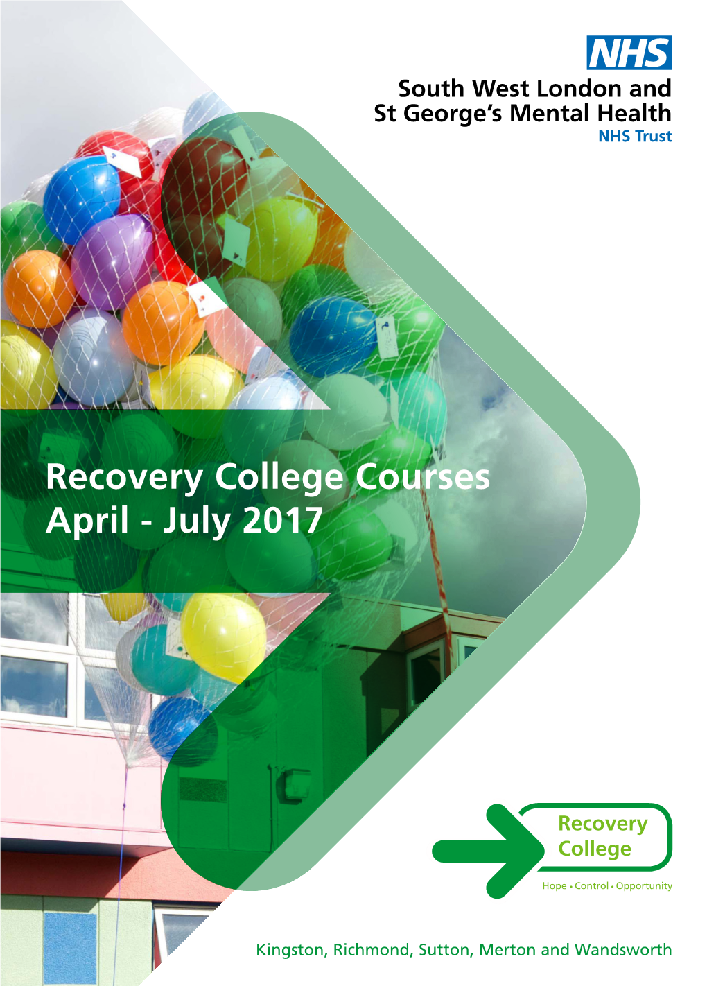 Recovery College Courses April - July 2017