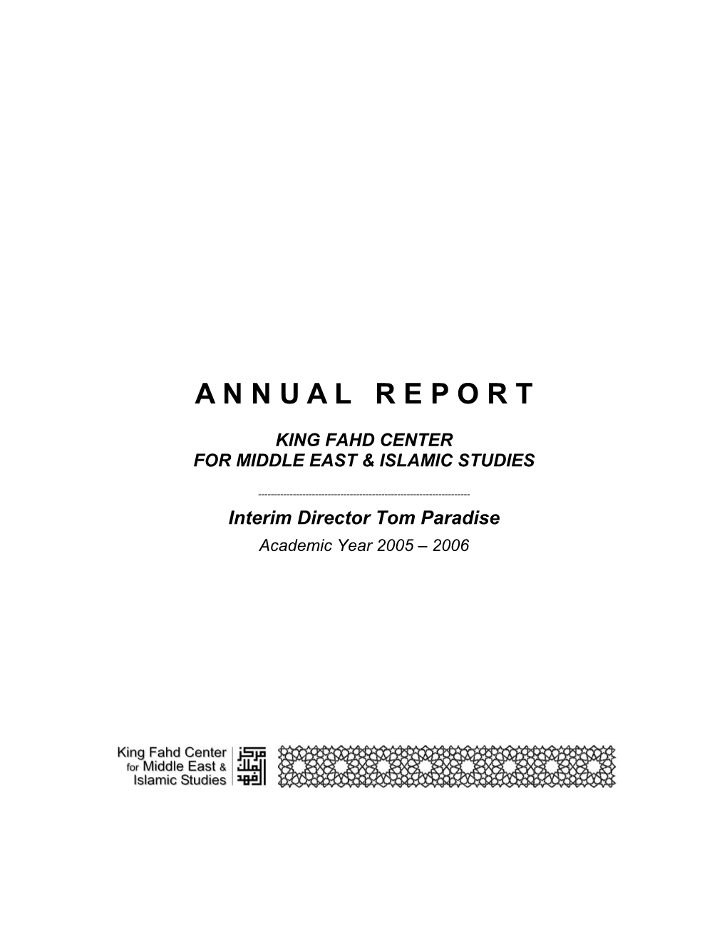 Middle East Studies Program Annual Report