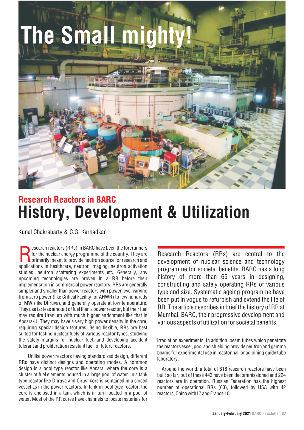 Research Reactors in BARC History, Development & Utilization