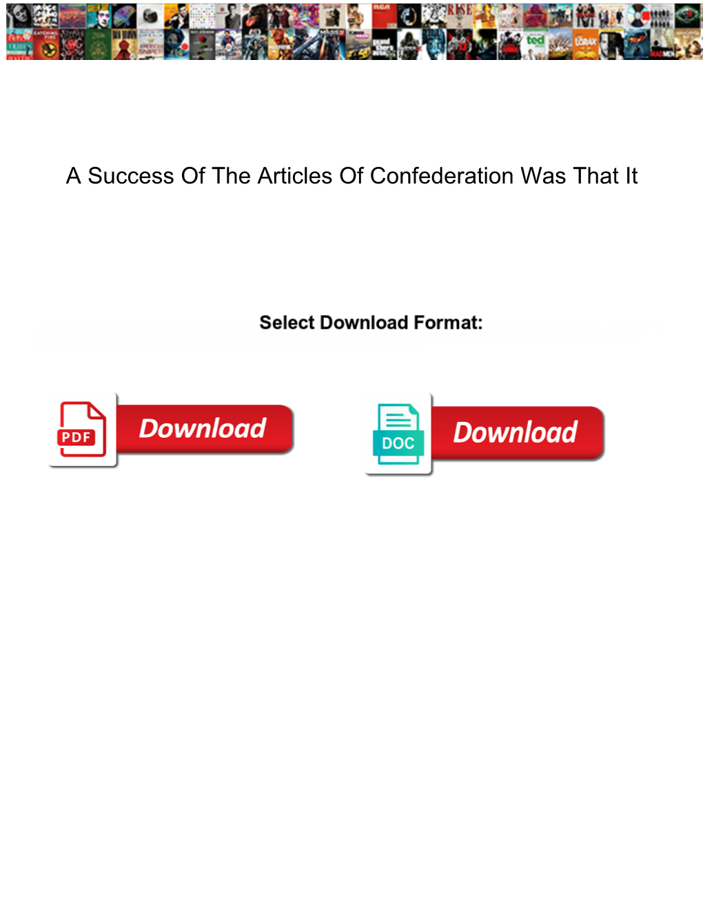 A Success of the Articles of Confederation Was That It