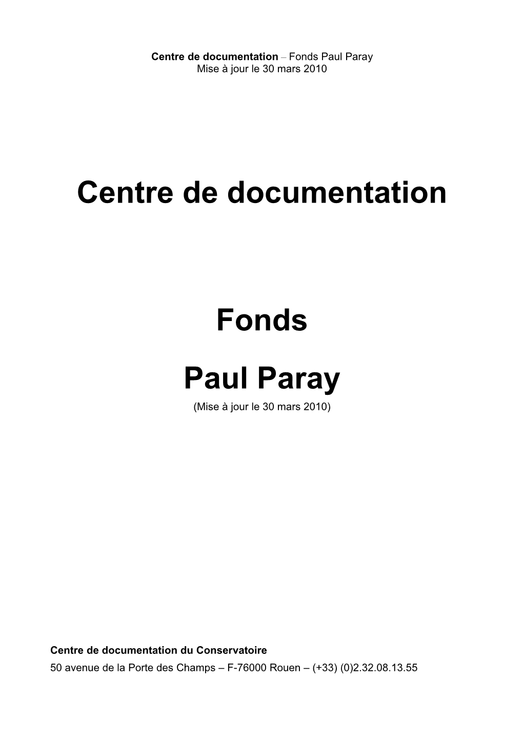 Bibliothèque Personnelle De Paul Paray