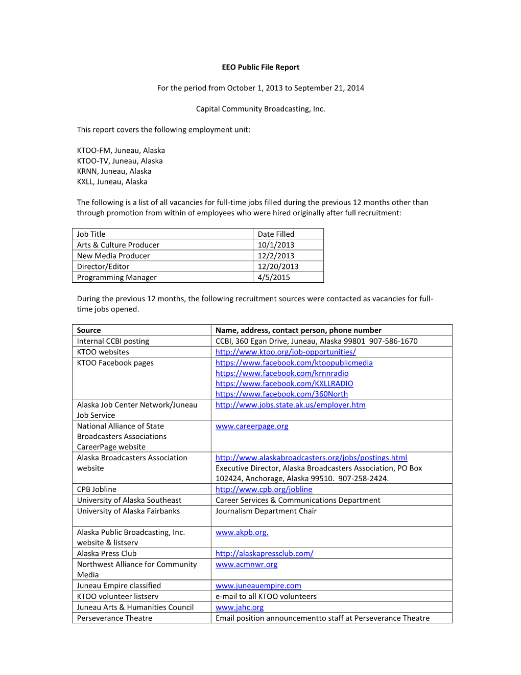 EEO Public File Report