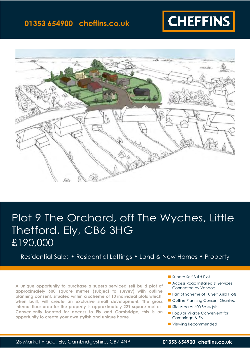 Plot 9 the Orchard, Off the Wyches, Little Thetford, Ely, CB6 3HG £190,000 Residential Sales • Residential Lettings • Land & New Homes • Property Auctions