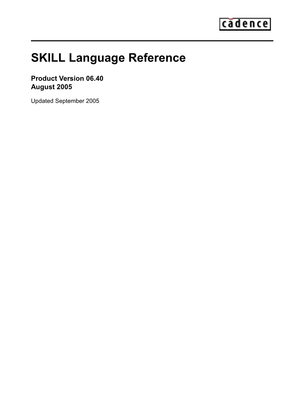 SKILL Language Reference