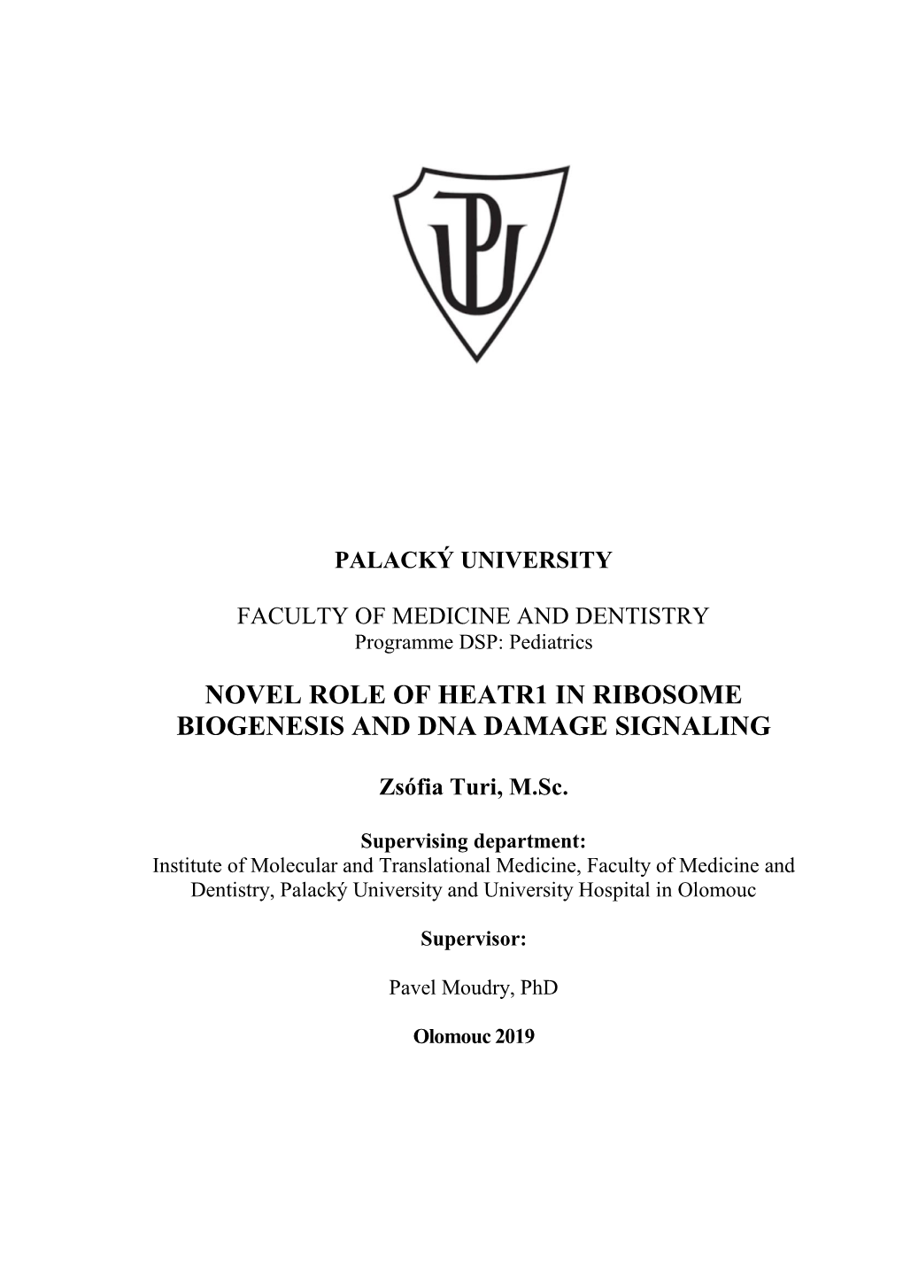 Novel Role of Heatr1 in Ribosome Biogenesis and Dna Damage Signaling