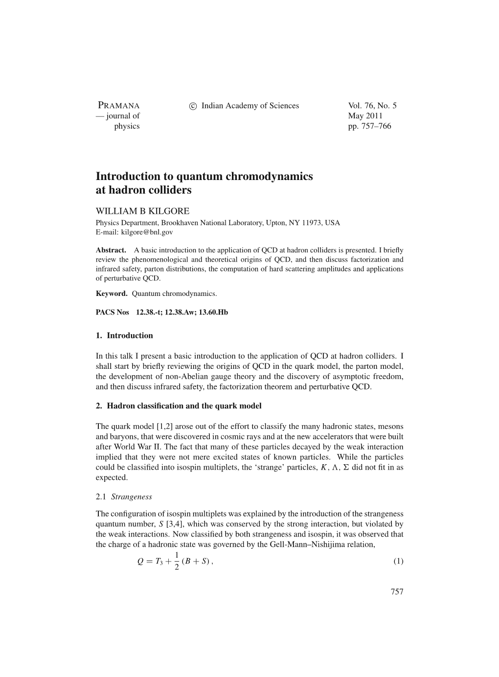 Introduction to Quantum Chromodynamics at Hadron Colliders