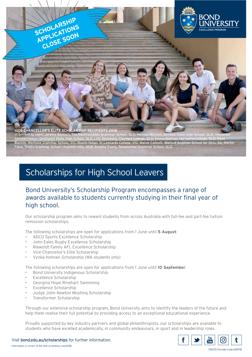 Scholarships for High School Leavers