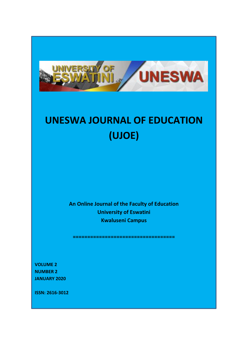 Uneswa Journal of Education (Ujoe)