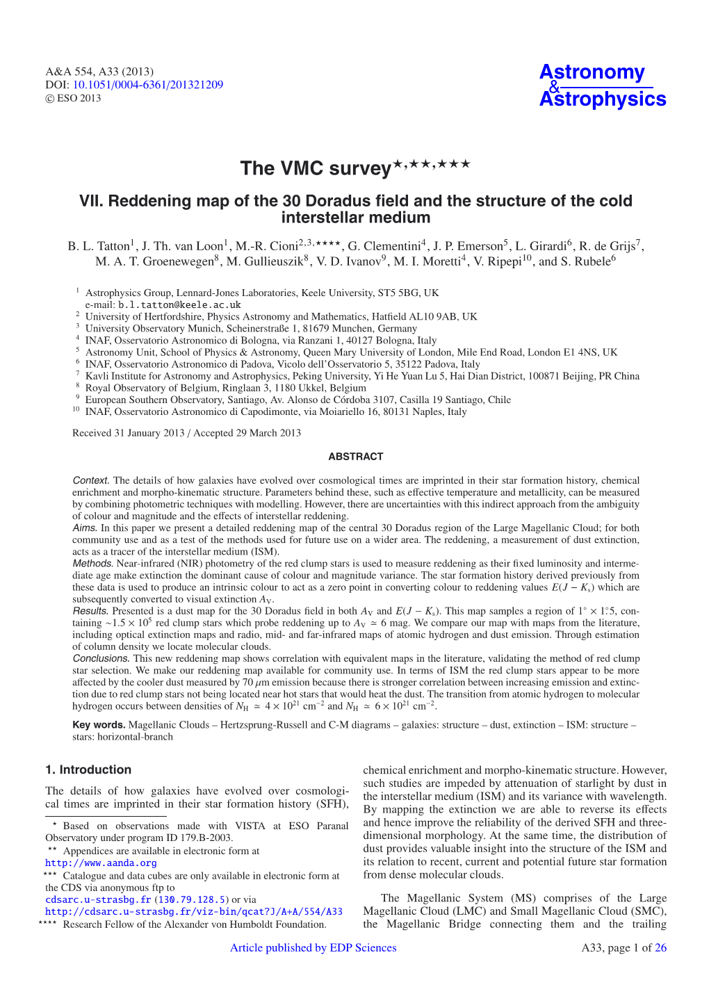 The VMC Survey⋆⋆⋆⋆⋆⋆