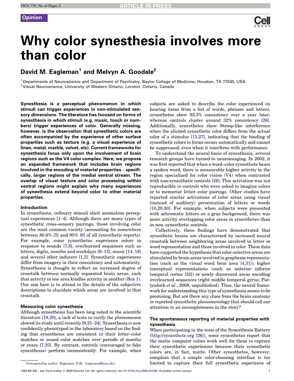 Why Color Synesthesia Involves More Than Color