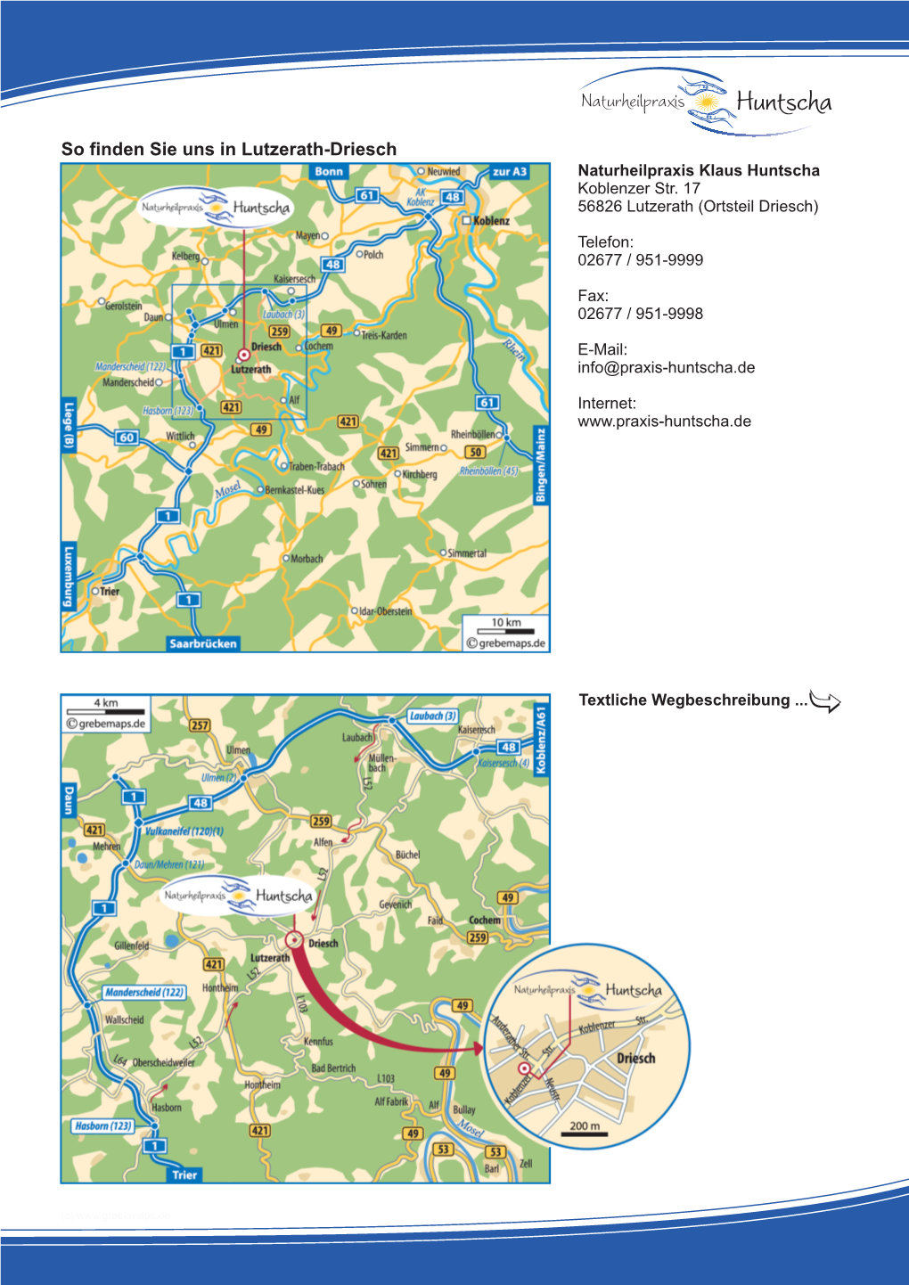 Anfahrtskarten Von GREBEMAPS Kartografie