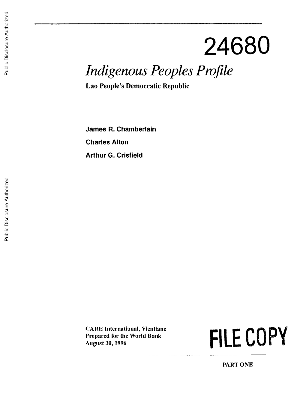 Indigenous Peoples Profile Lao People's Democratic Republic