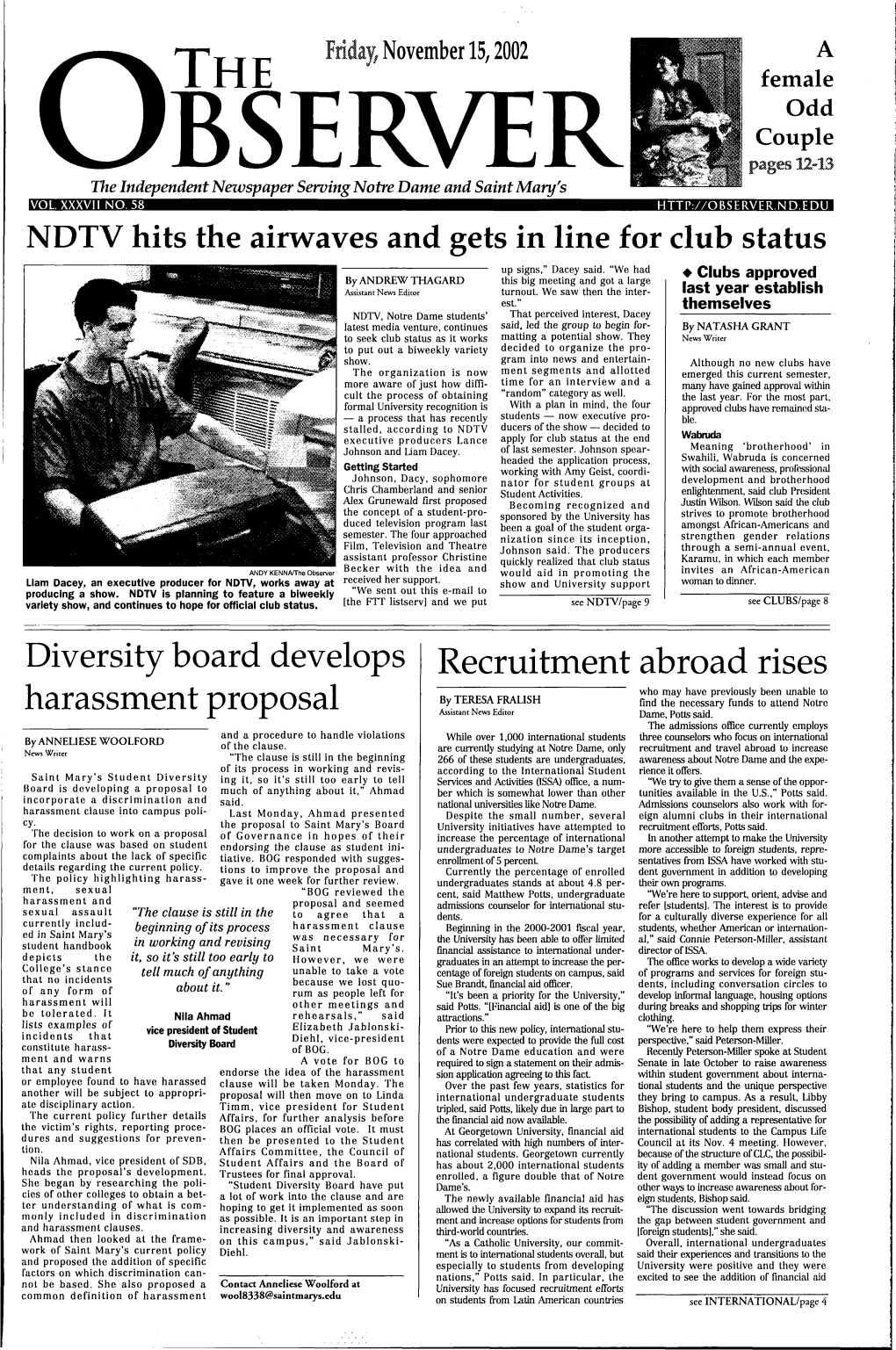 Diversity Board Develops Harassment Proposal Recruitment Abroad Rises