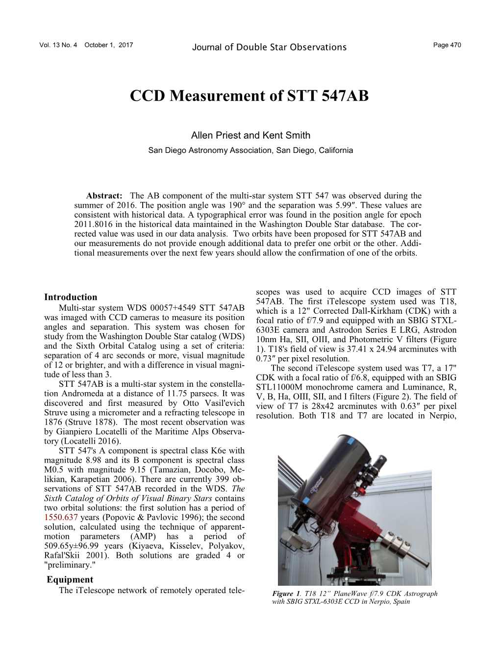 CCD Measurement of STT 547AB