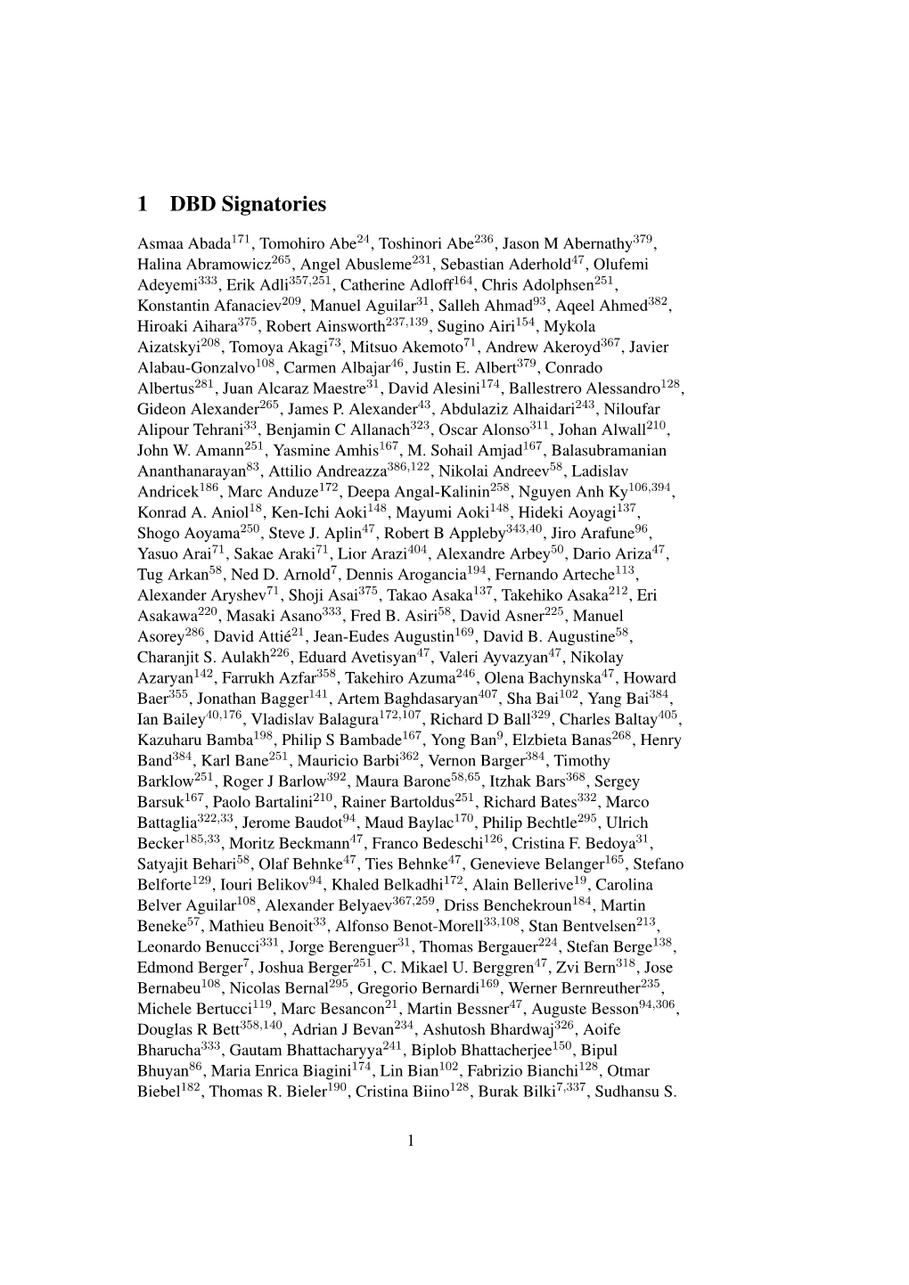 List of Signatories