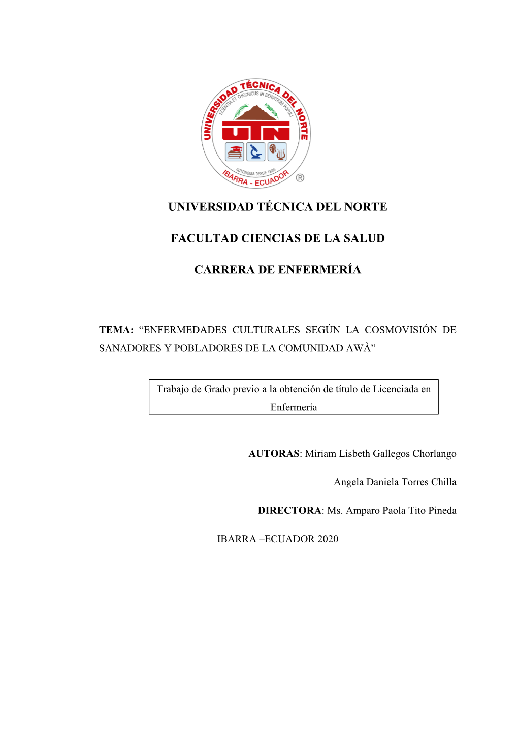 Universidad Técnica Del Norte Facultad Ciencias De La Salud