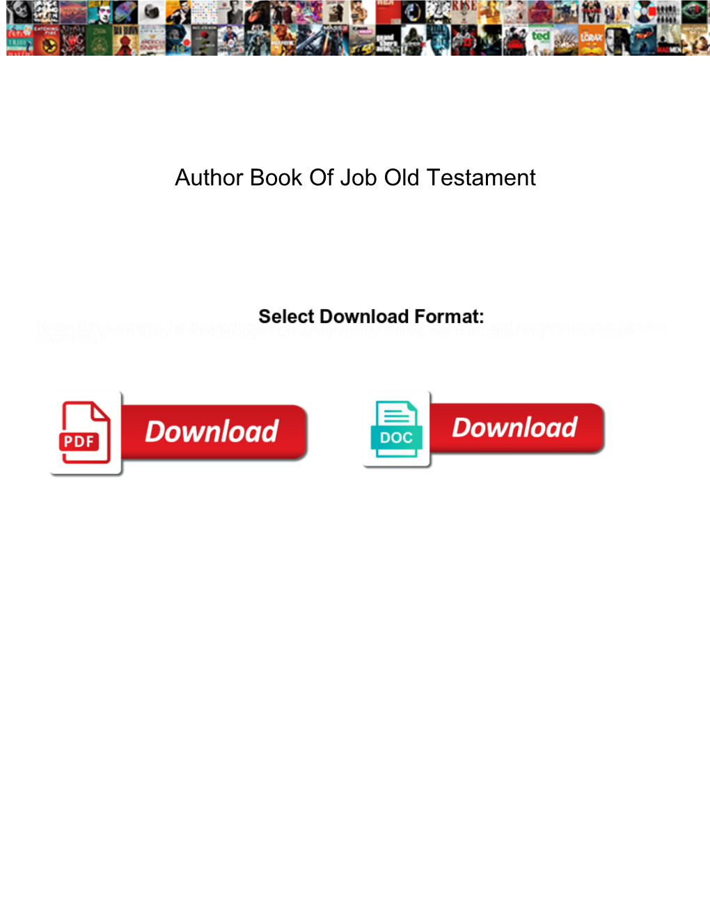 Author Book of Job Old Testament