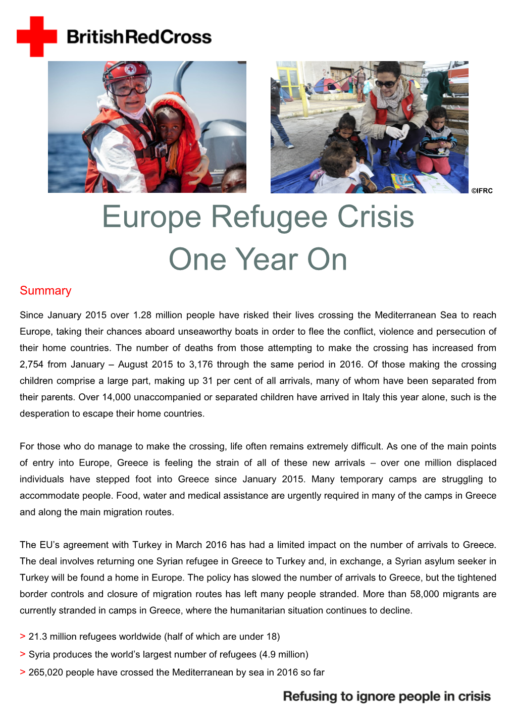 British Red Cross Europe Refugee Crisis Appeal, the Responder Rescued More Than 320 People Within Its First 24 Hours of Operation