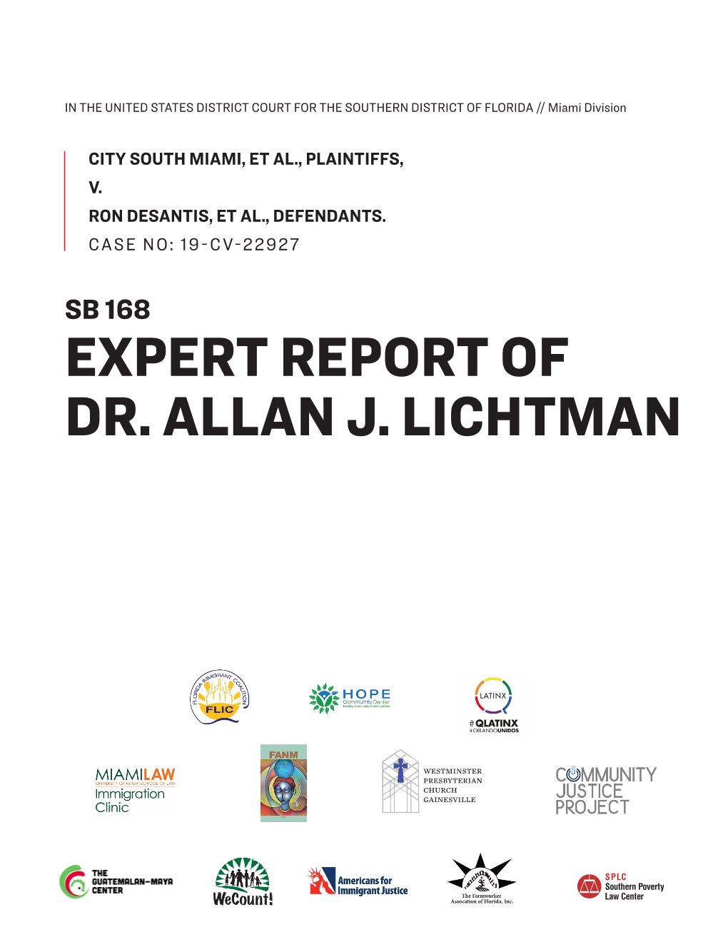 Expert Report of Dr. Allan J. Lichtman