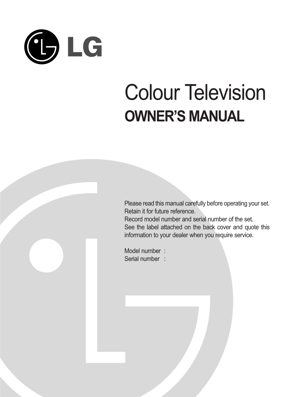 Colour Television OWNER’S MANUAL
