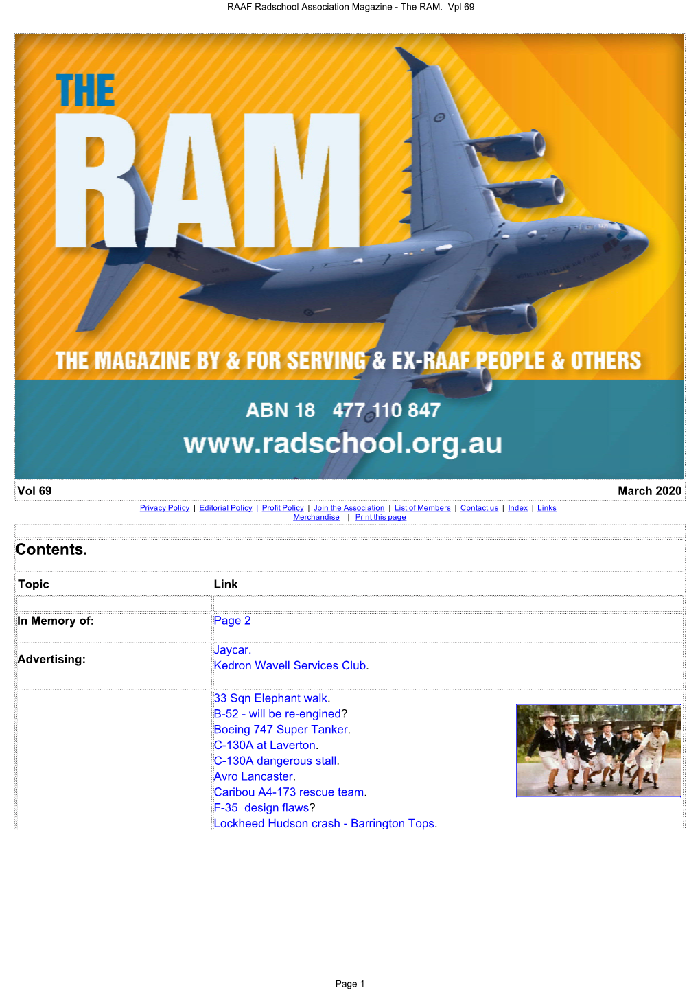 RAAF Radschool Association Magazine - the RAM