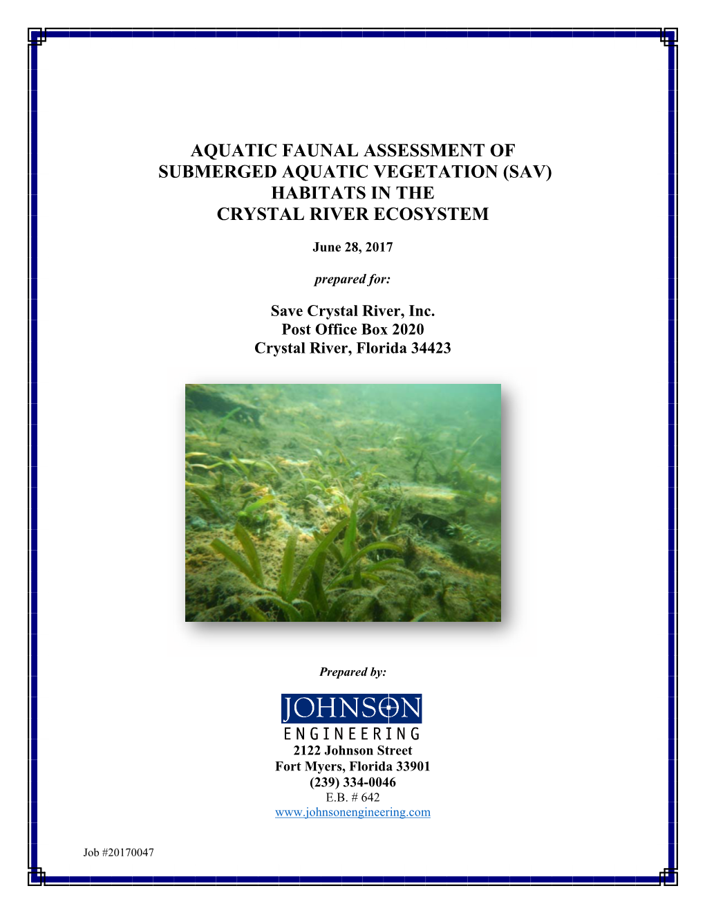 Sav) Habitats in the Crystal River Ecosystem