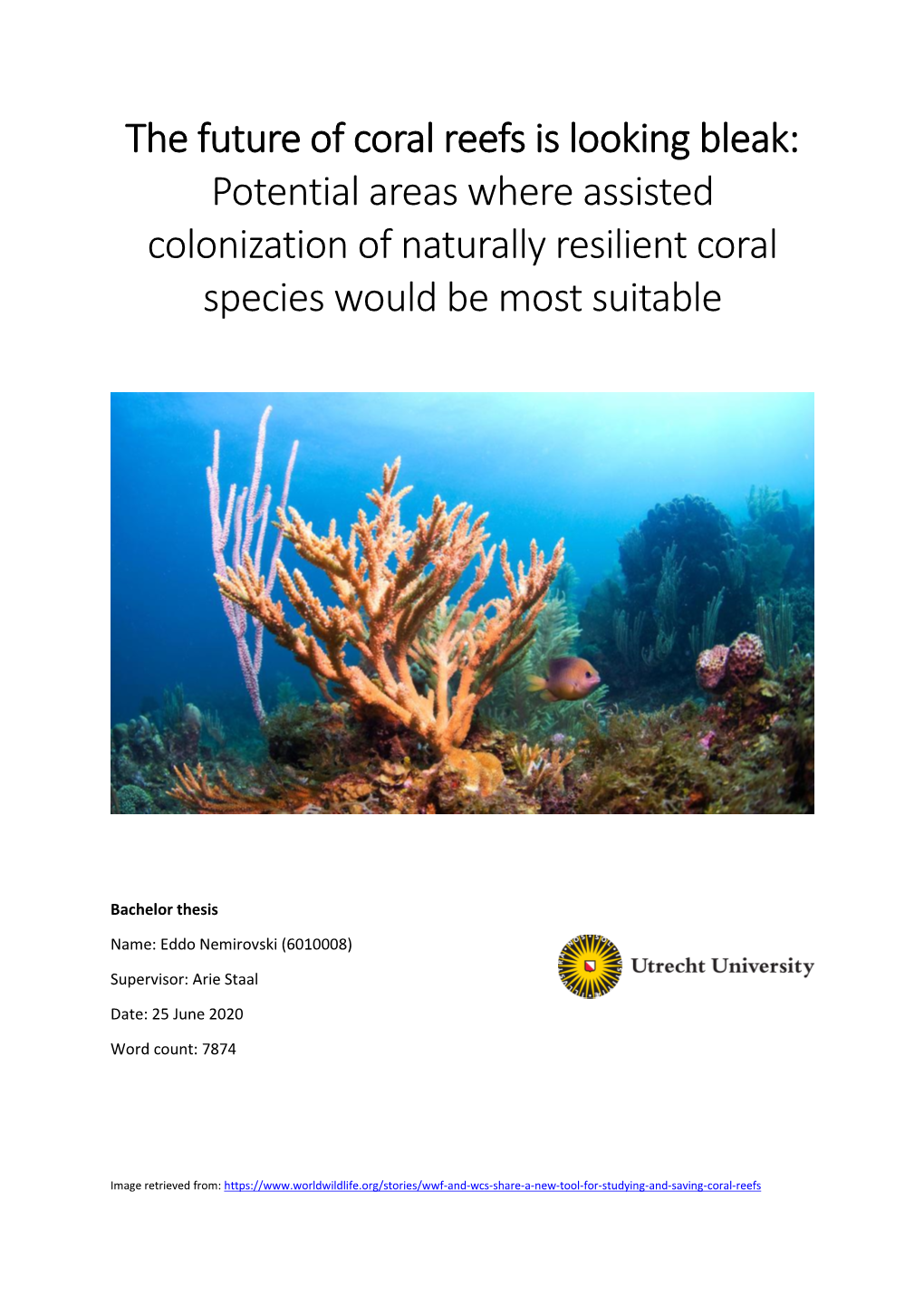 The Future of Coral Reefs Is Looking Bleak: Potential Areas Where Assisted Colonization of Naturally Resilient Coral Species Would Be Most Suitable