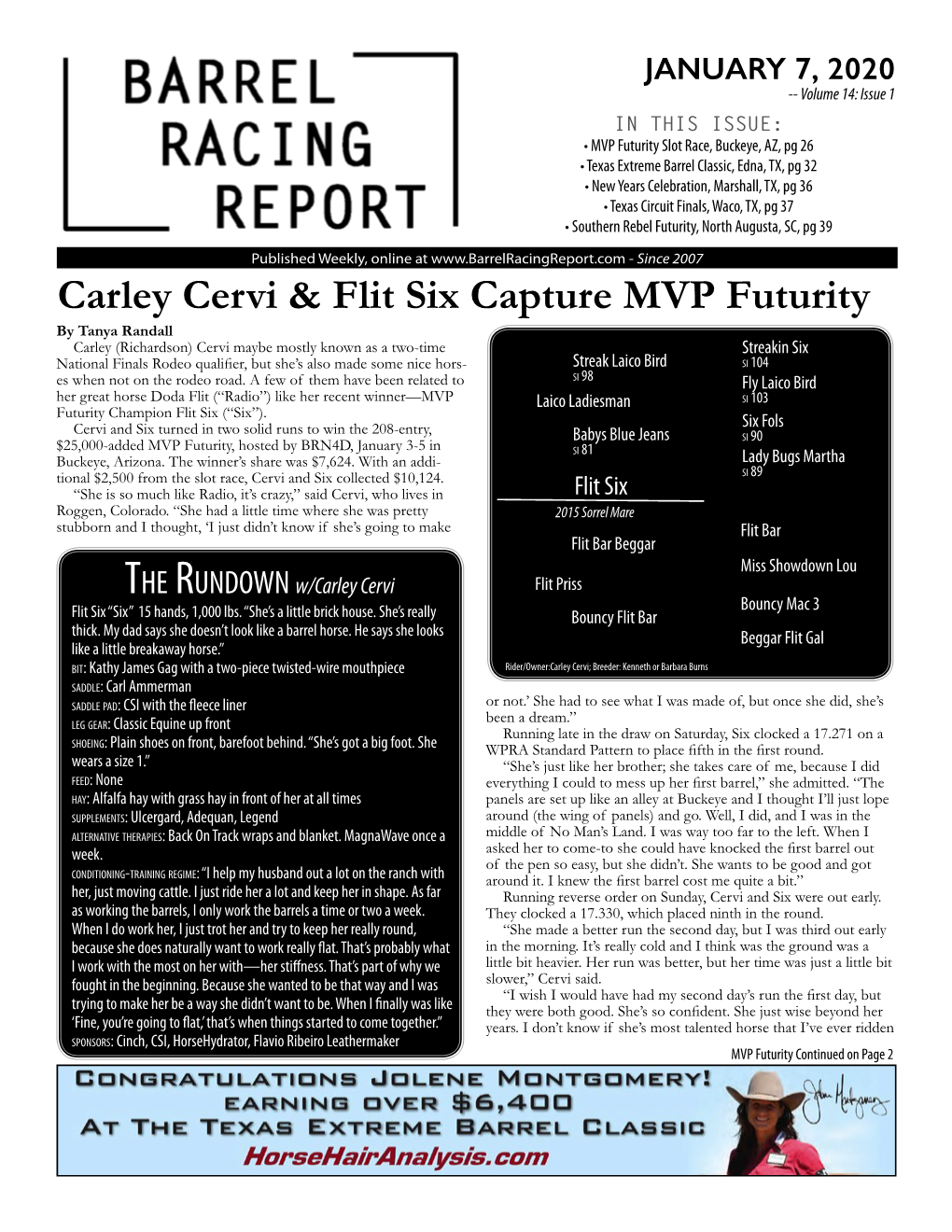 Carley Cervi & Flit Six Capture MVP Futurity