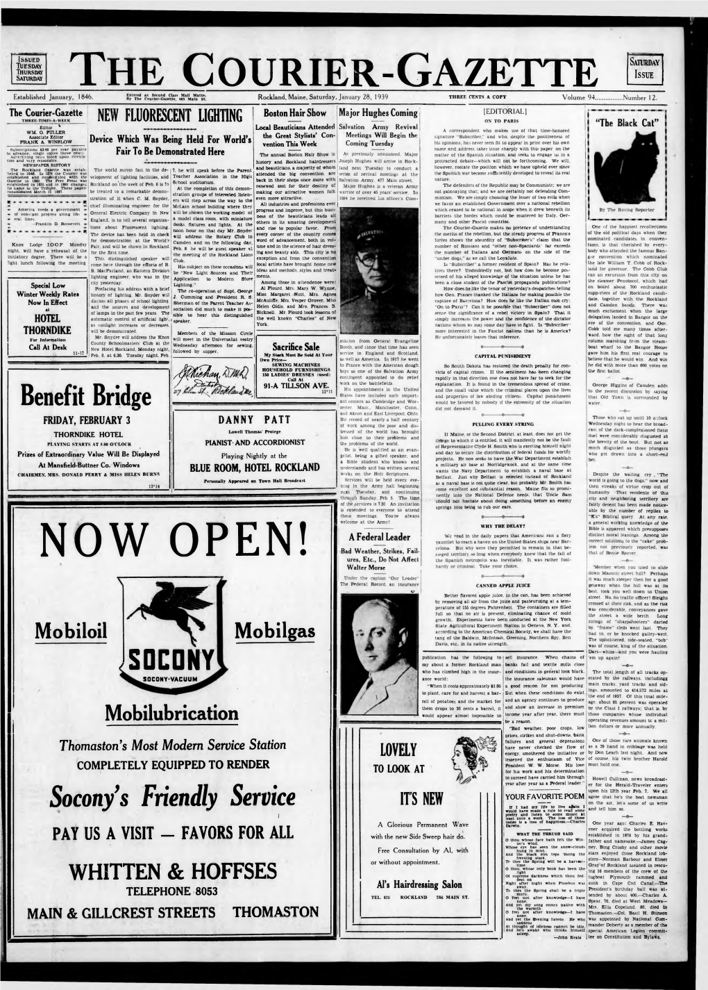 Courier Gazette : January 28, 1939