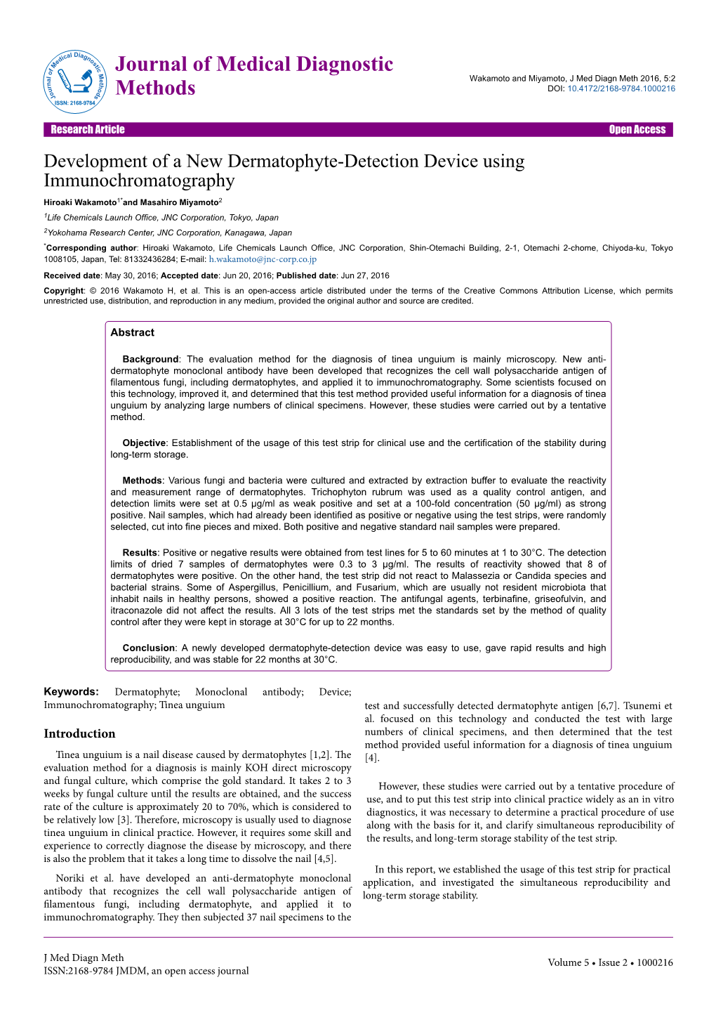 Development of a New Dermatophyte-Detection Device