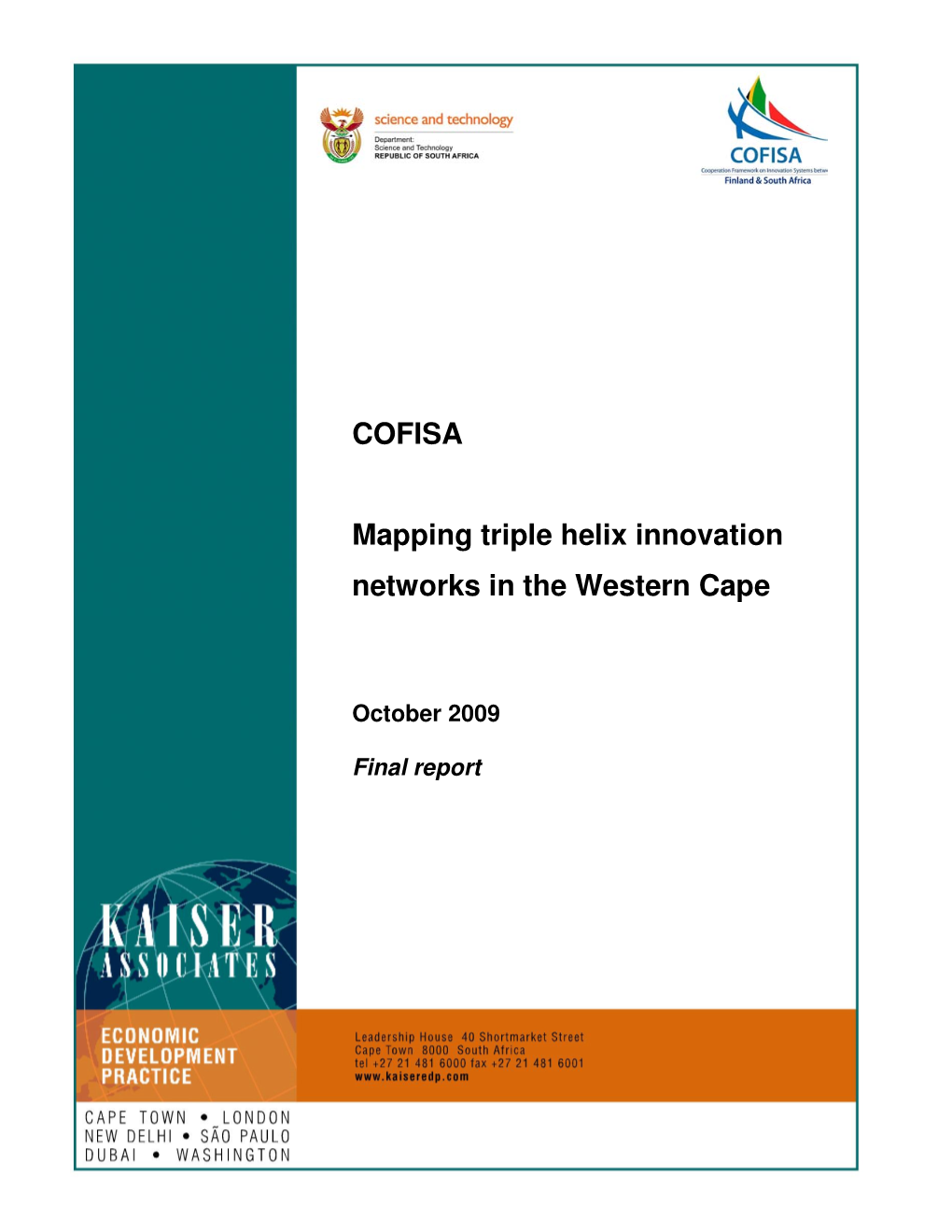 COFISA Mapping Triple Helix Innovation Networks in the Western