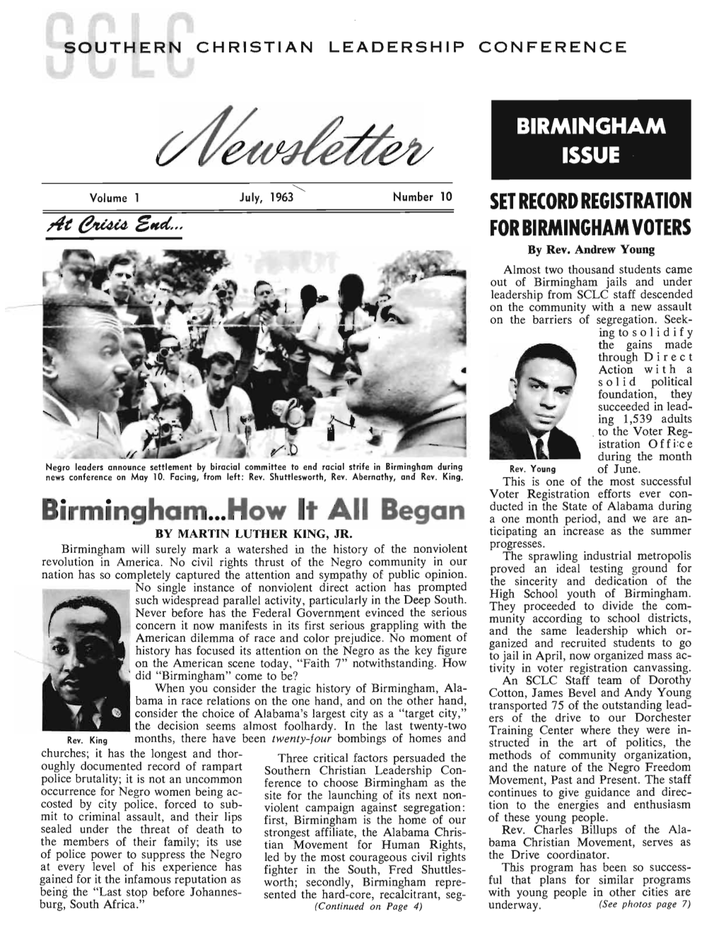 Birmingham ... How It All Began a One Month Period, and We Are An­ by MARTIN LUTHER KING, JR