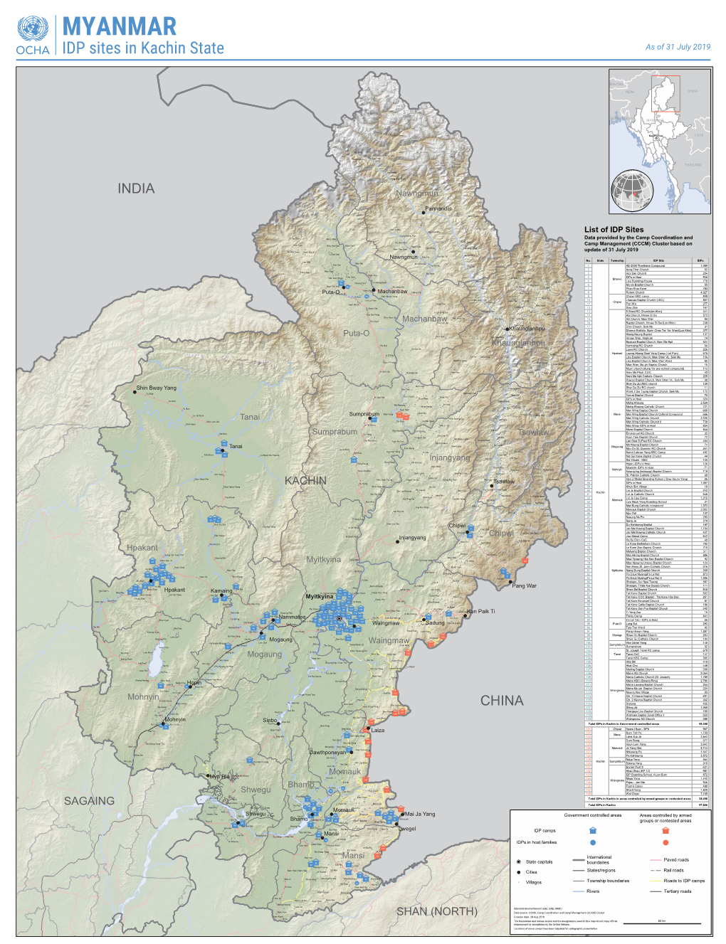 PDF | 2.06 MB | IDP Sites in Kachin State (A0