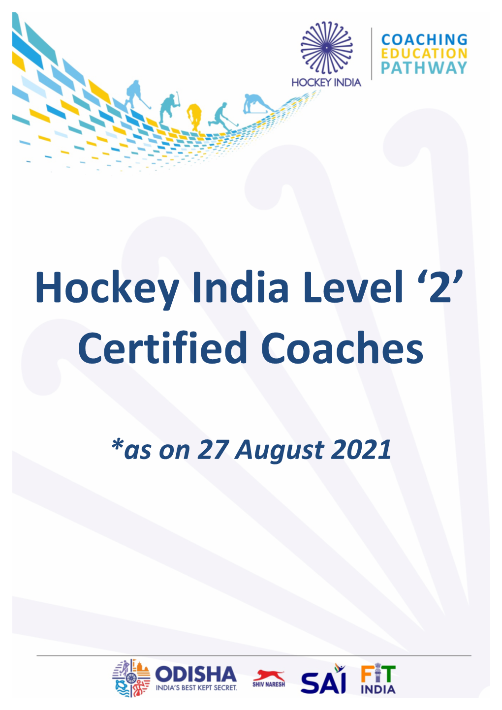 Hockey India Level '2' Certified Coaches