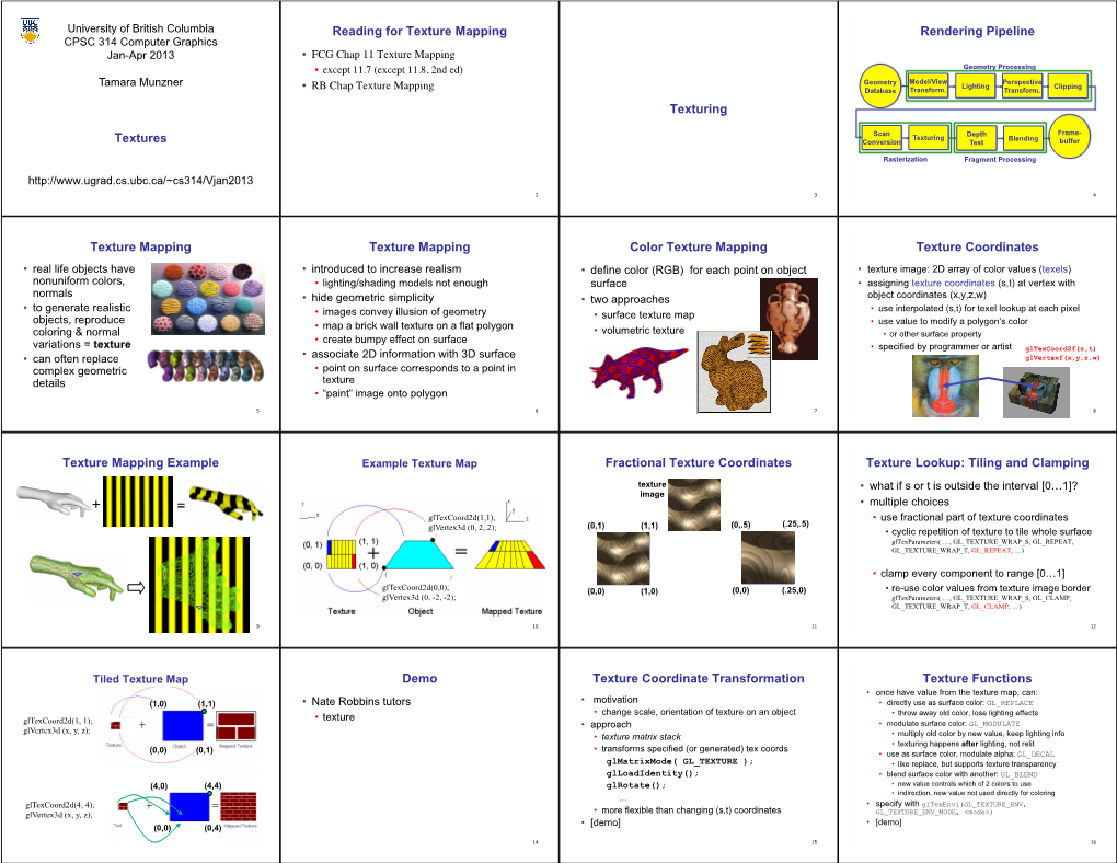 Reading for Texture Mapping