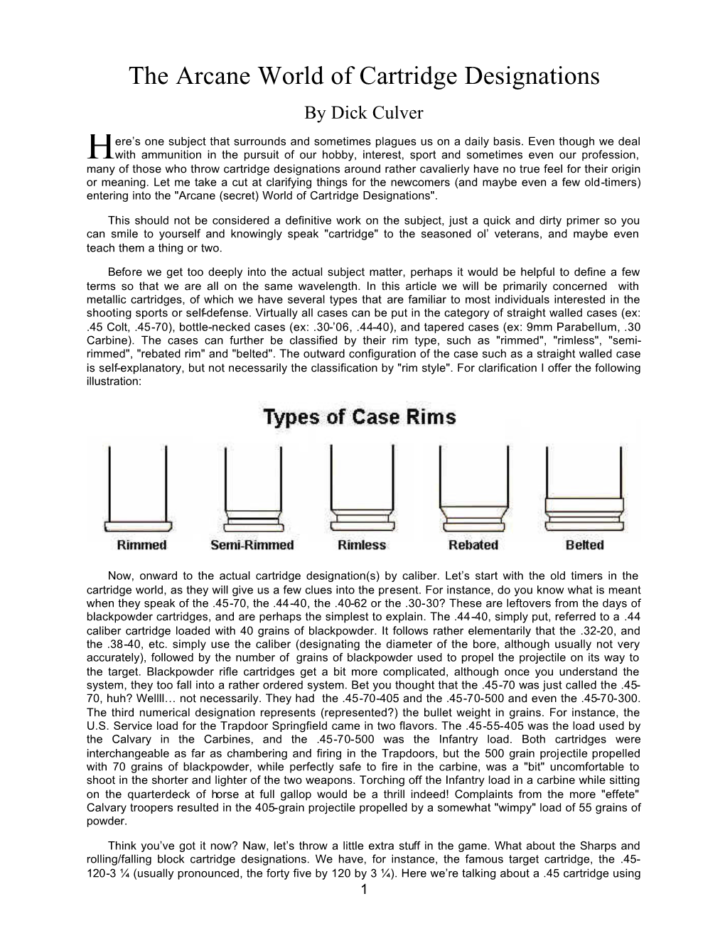 The Arcane World of Cartridge Designations Text